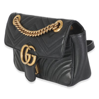 Black Matelasse Calfskin Small GG Marmont Shoulder Bag