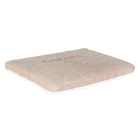 Pink Woven Straw Raffia Tweed Deauville Pouch