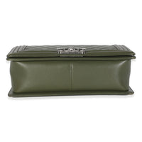 Green Quilted Lambskin Old Medium Boy Bag