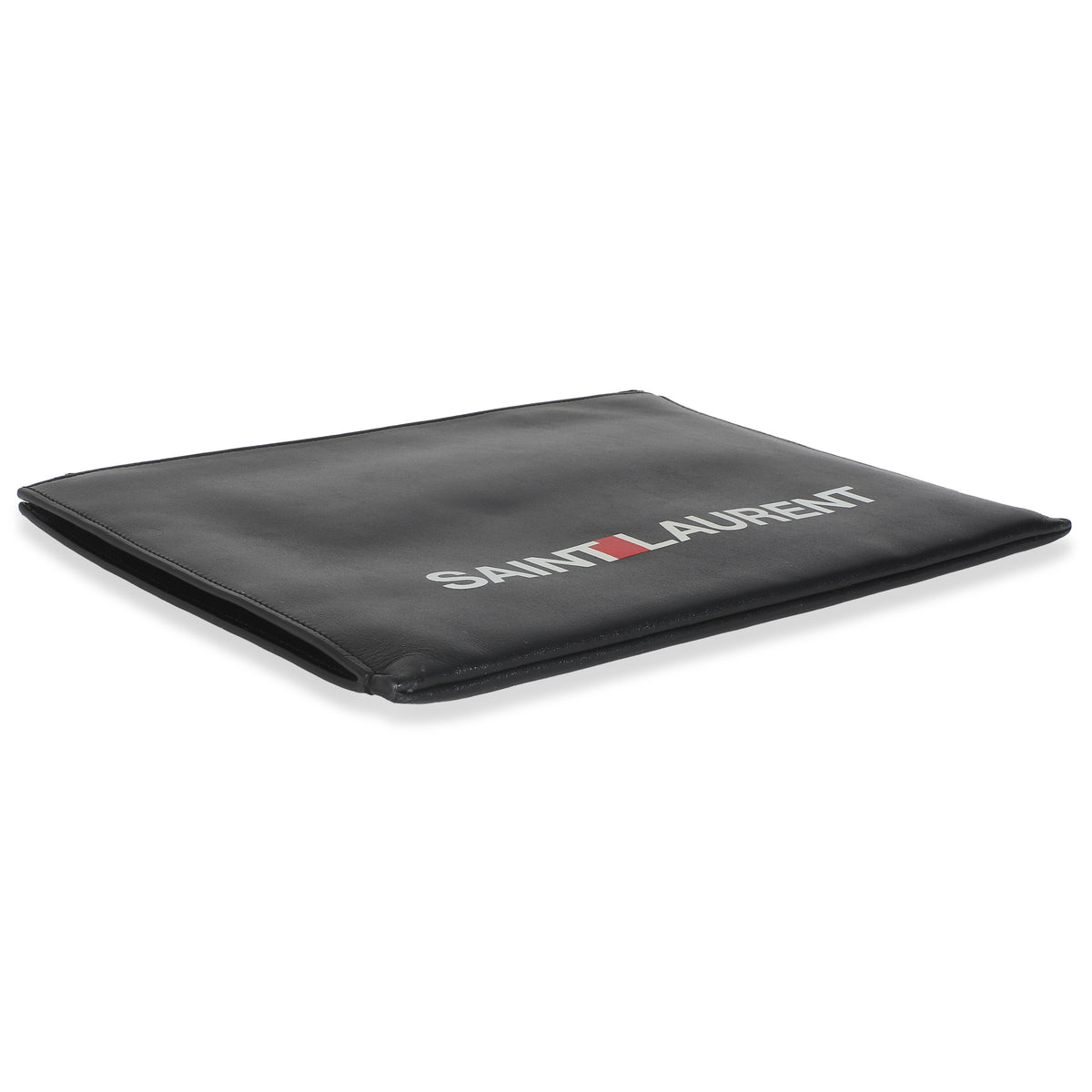 Black Calfskin Archive Logo iPad Case