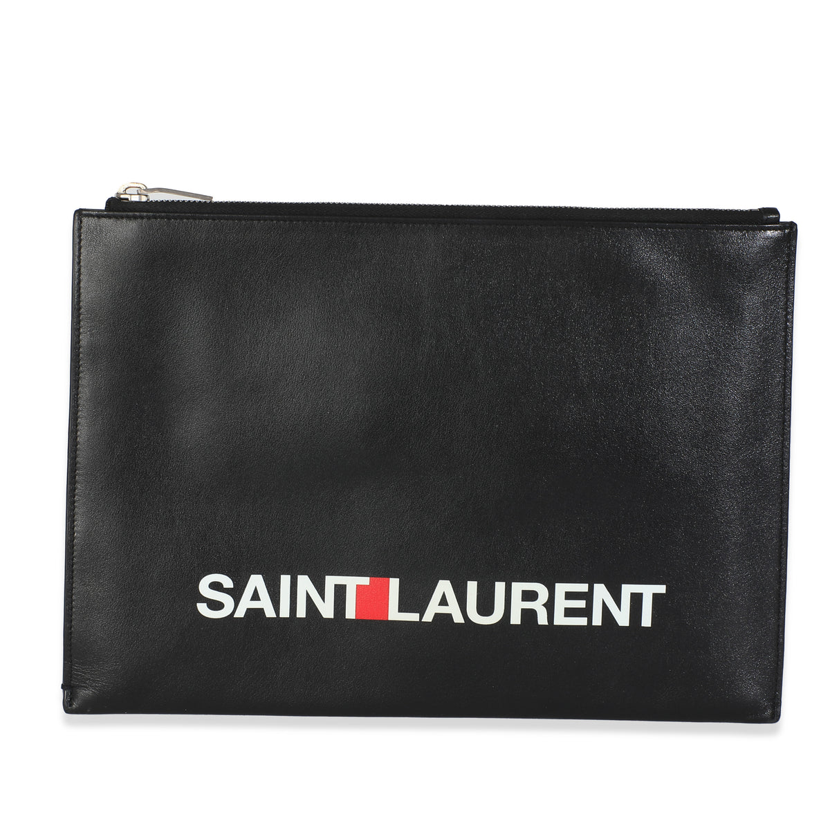 Black Calfskin Archive Logo iPad Case