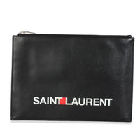 Black Calfskin Archive Logo iPad Case