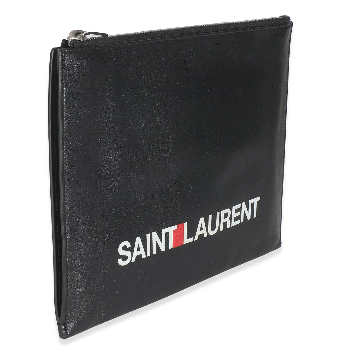 Black Calfskin Archive Logo iPad Case