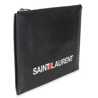 Black Calfskin Archive Logo iPad Case