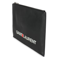 Black Calfskin Archive Logo iPad Case