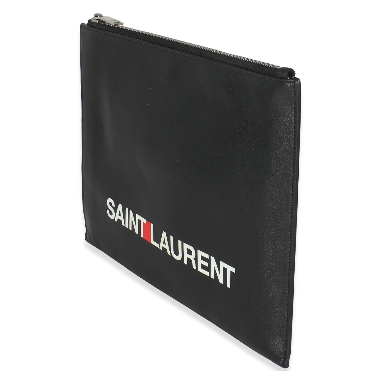Black Calfskin Archive Logo iPad Case