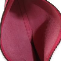 Pink Pebbled Calfskin Medium Logo Portfolio Clutch