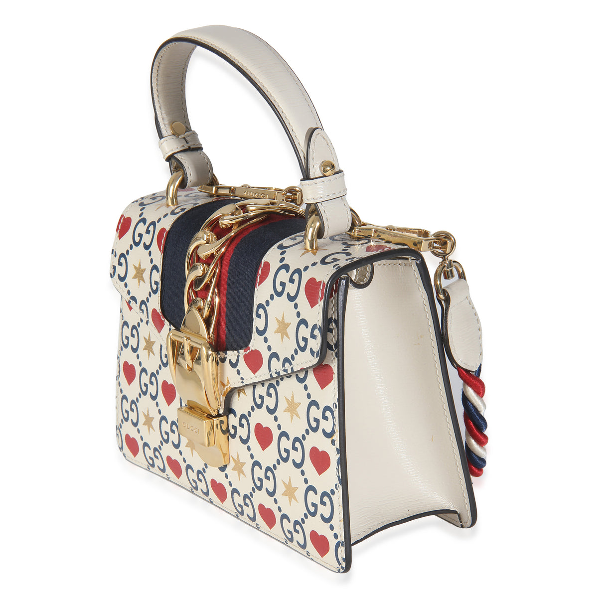 Ivory Calfskin Valentines Day Mini Sylvie Top Handle