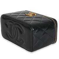Black Quilted Calfskin Chain CC Vanity
