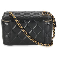 Black Quilted Calfskin Chain CC Vanity