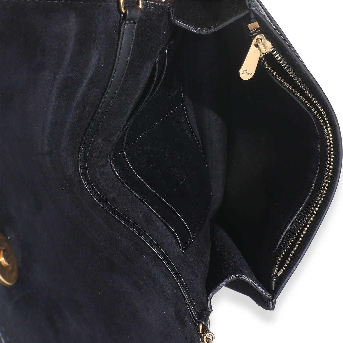 Black Studded Lady Dior Wallet On Chain