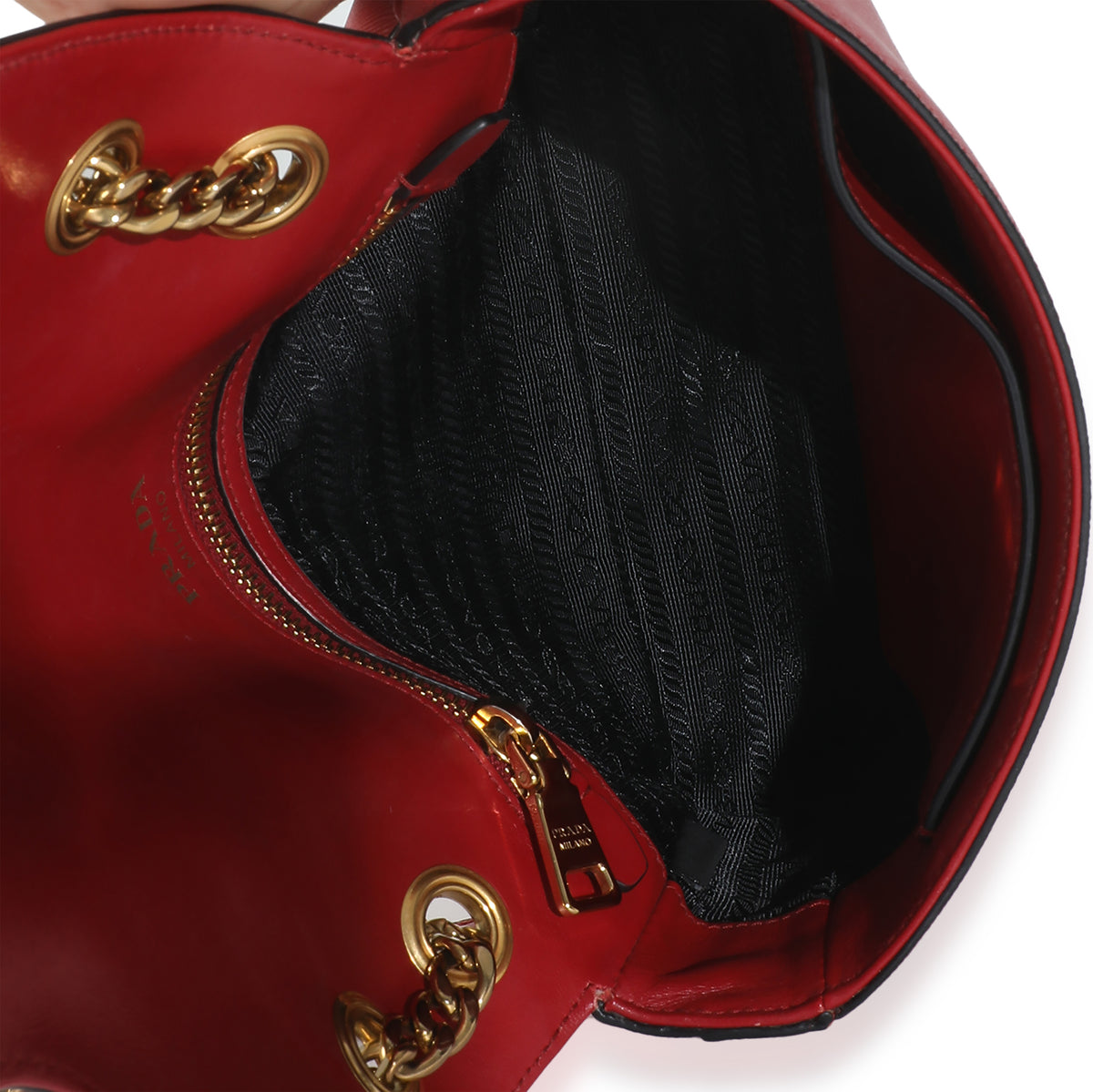 Red Pattina Saffiano Flap