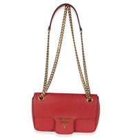 Red Pattina Saffiano Flap