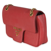 Red Pattina Saffiano Flap