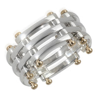 Yellow Gold & Sterling Silver  Gate Link Ring