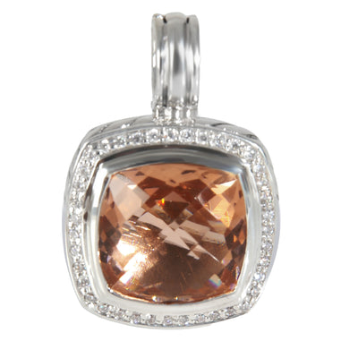 Sterling Silver Morganite and Diamond Albion Pendant