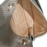 Light Gold Metallic Perforated Calfskin Small Up In The Air Flap