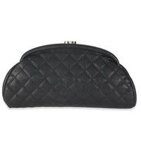 Black Quilted Caviar Timeless Clutch