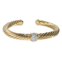 Yellow Gold Diamond Cable Classic Center Station Bracelet