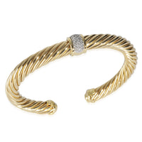 Yellow Gold Diamond Cable Classic Center Station Bracelet