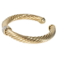 Yellow Gold Diamond Cable Classic Center Station Bracelet