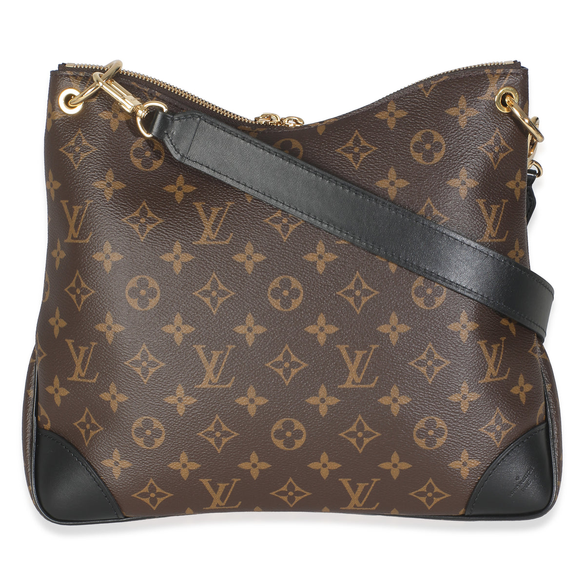 -Black Monogram Canvas Odeon MM