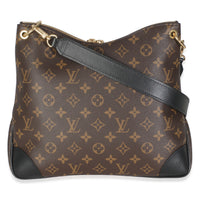 -Black Monogram Canvas Odeon MM