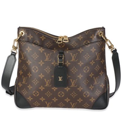 -Black Monogram Canvas Odeon MM