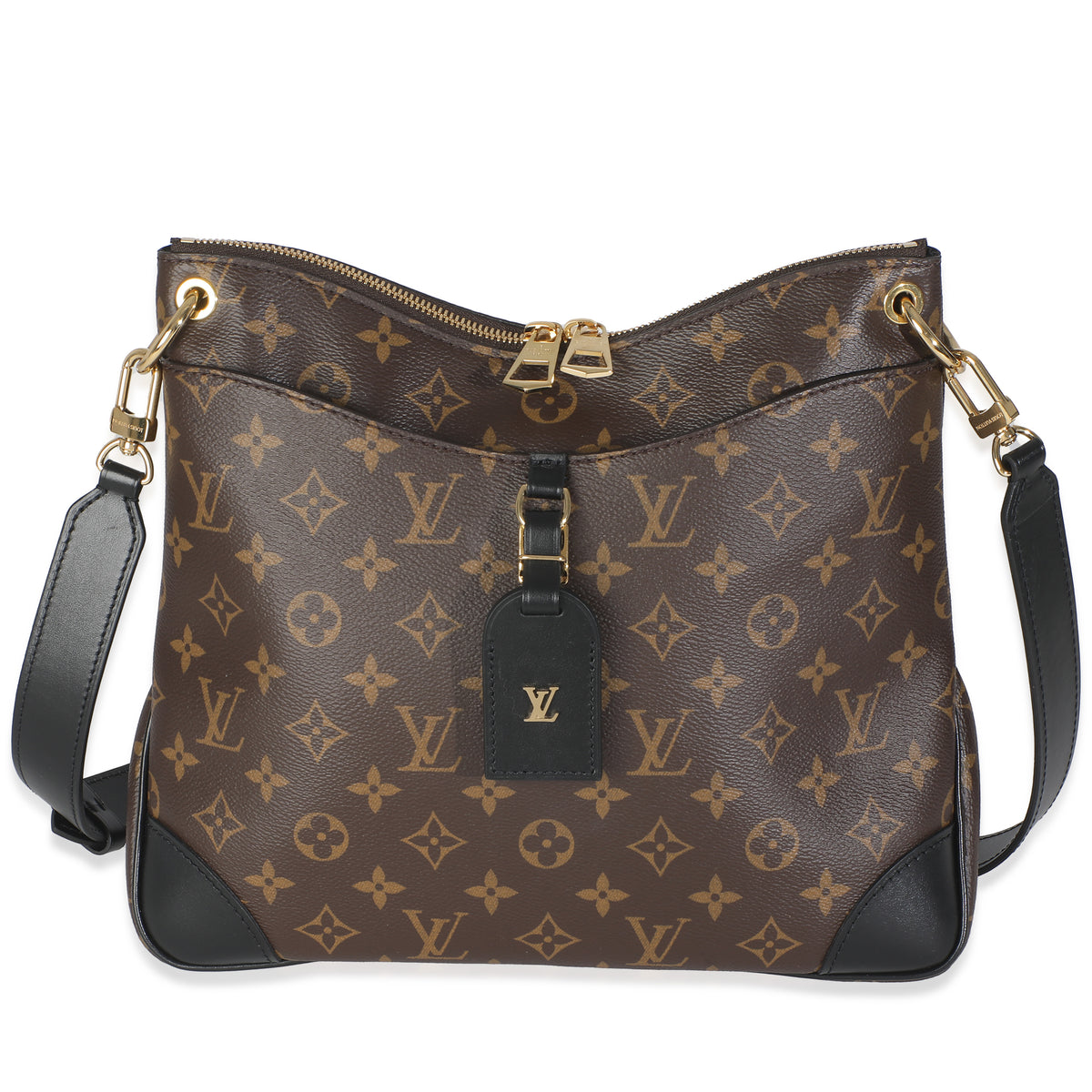 -Black Monogram Canvas Odeon MM