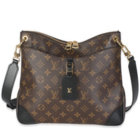 -Black Monogram Canvas Odeon MM