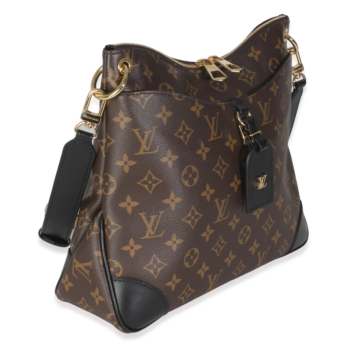 -Black Monogram Canvas Odeon MM