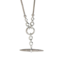 Sterling Silver  Carved Chain Lariat Necklace