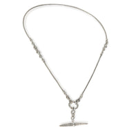 Sterling Silver  Carved Chain Lariat Necklace