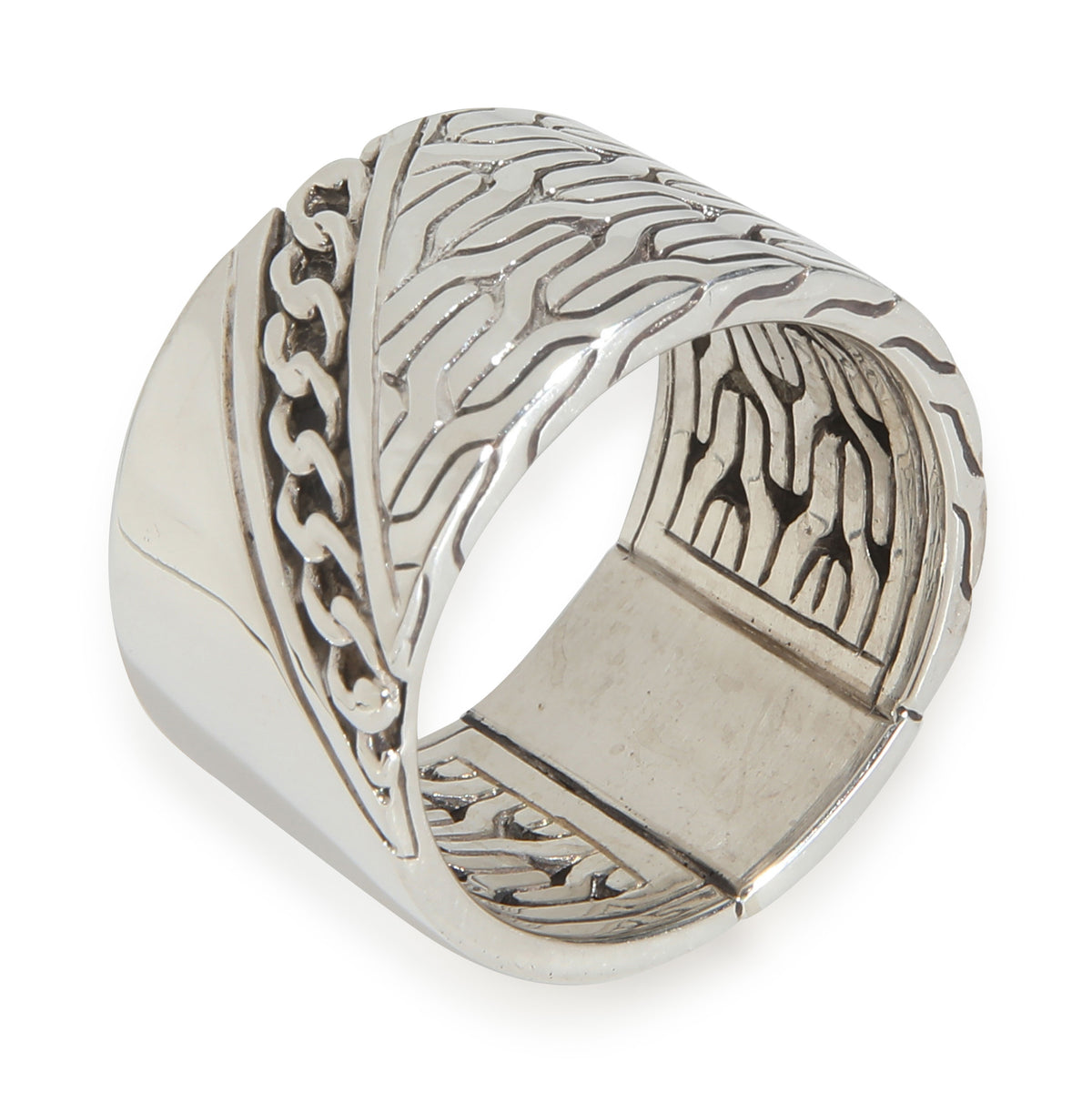 Sterling Silver  Carved Chain Band