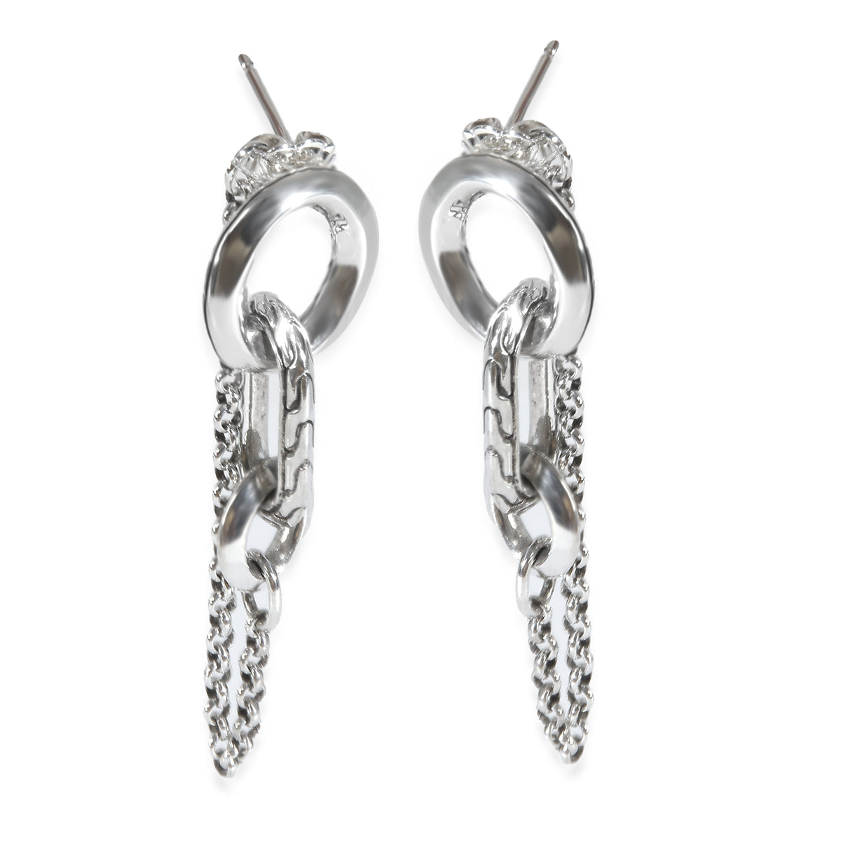 Sterling Silver  Remix Drop Link Earrings