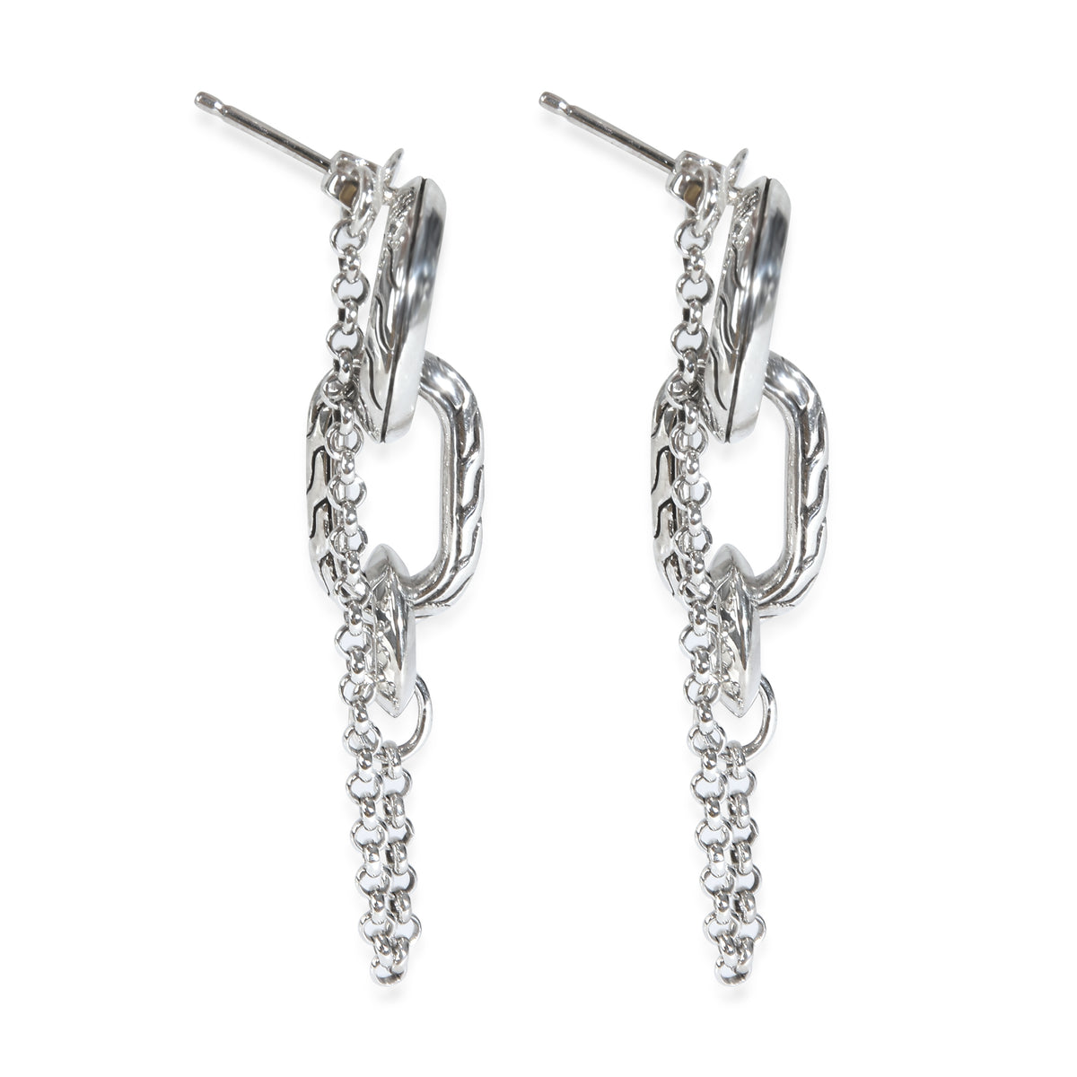 Sterling Silver  Remix Drop Link Earrings