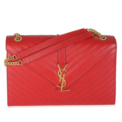 Lipstick Red Grain De Poudre Large Envelope Flap