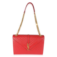 Lipstick Red Grain De Poudre Large Envelope Flap