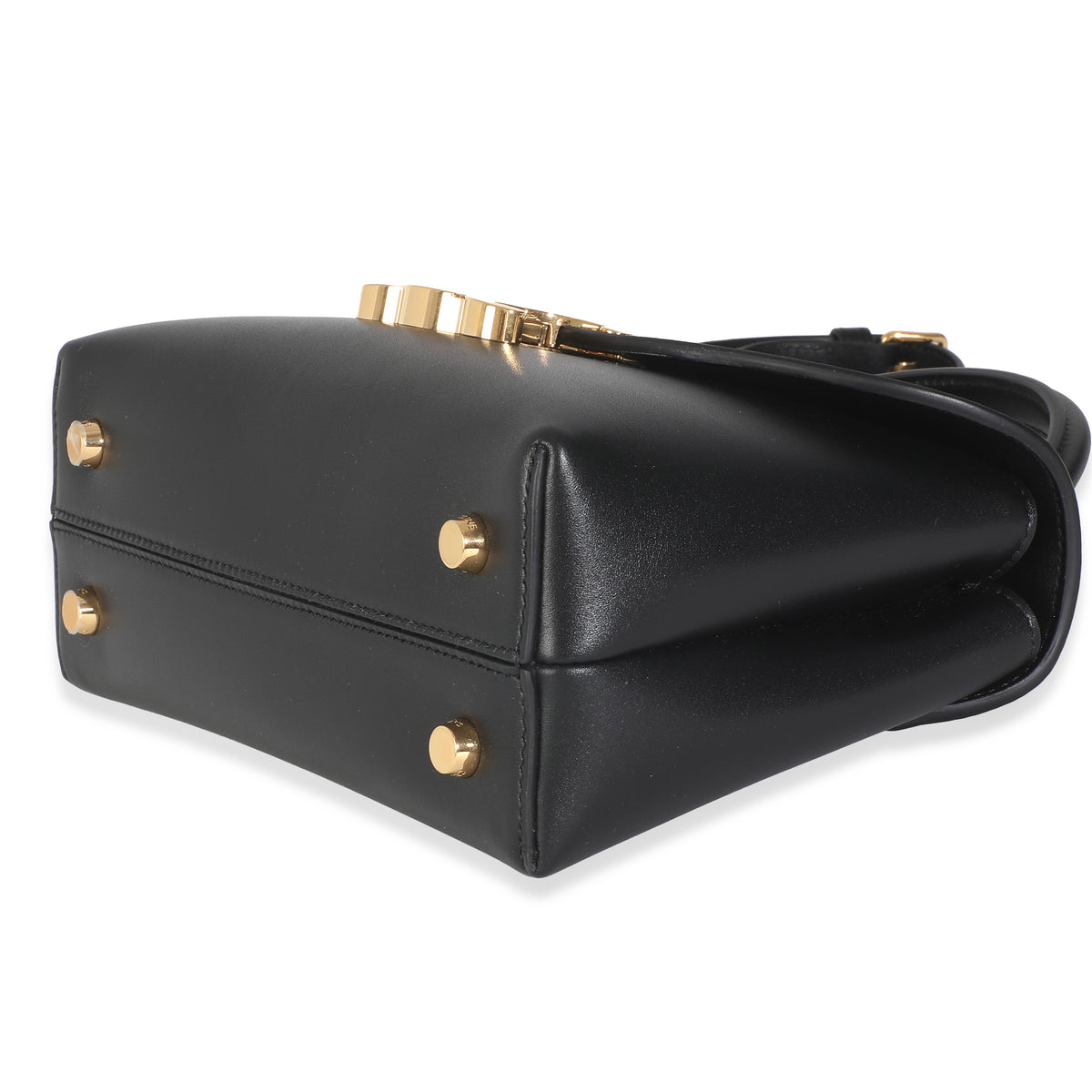 Black Supple Calfskin Teen Nino Top Handle Bag