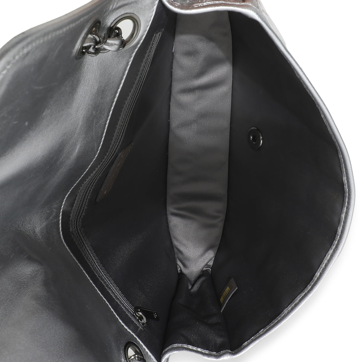 Silver PVC Calfskin Ice Cube Flap