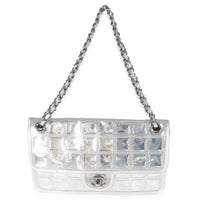 Silver PVC Calfskin Ice Cube Flap