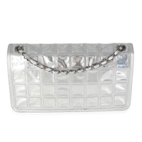 Silver PVC Calfskin Ice Cube Flap