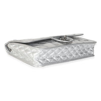 Silver PVC Calfskin Ice Cube Flap