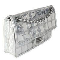 Silver PVC Calfskin Ice Cube Flap