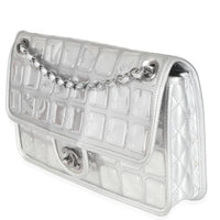 Silver PVC Calfskin Ice Cube Flap