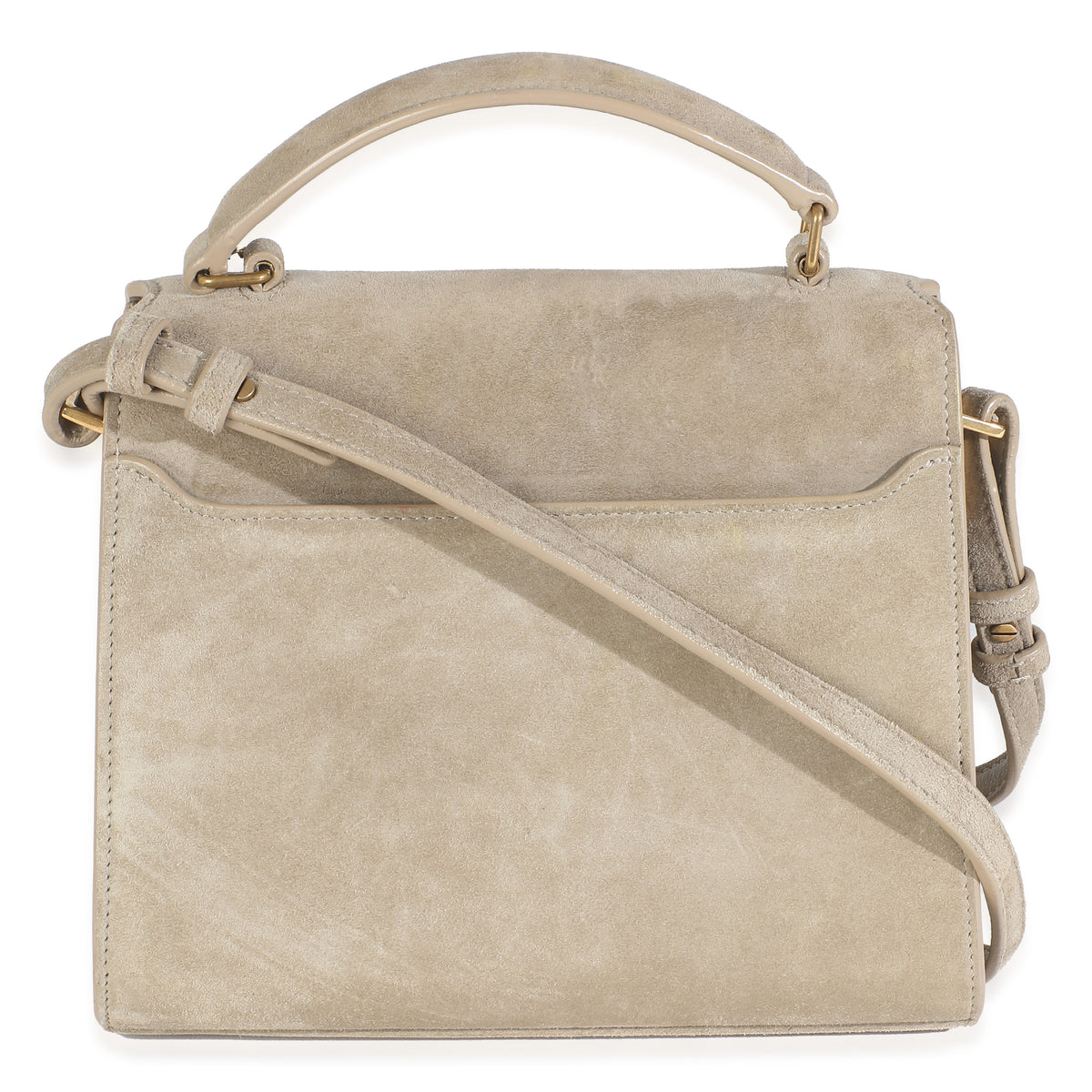 Brown Suede Cassandra Top Handle