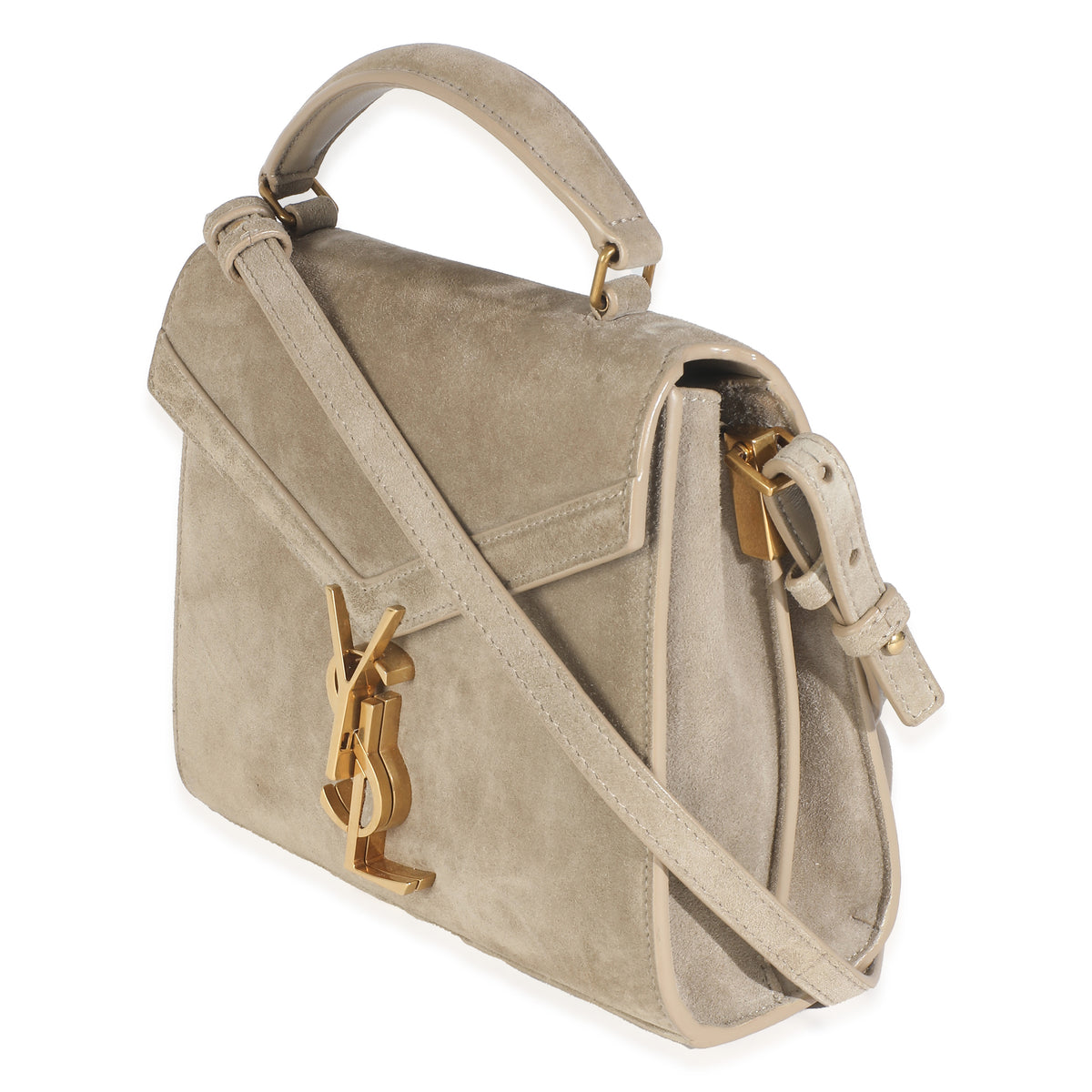 Brown Suede Cassandra Top Handle