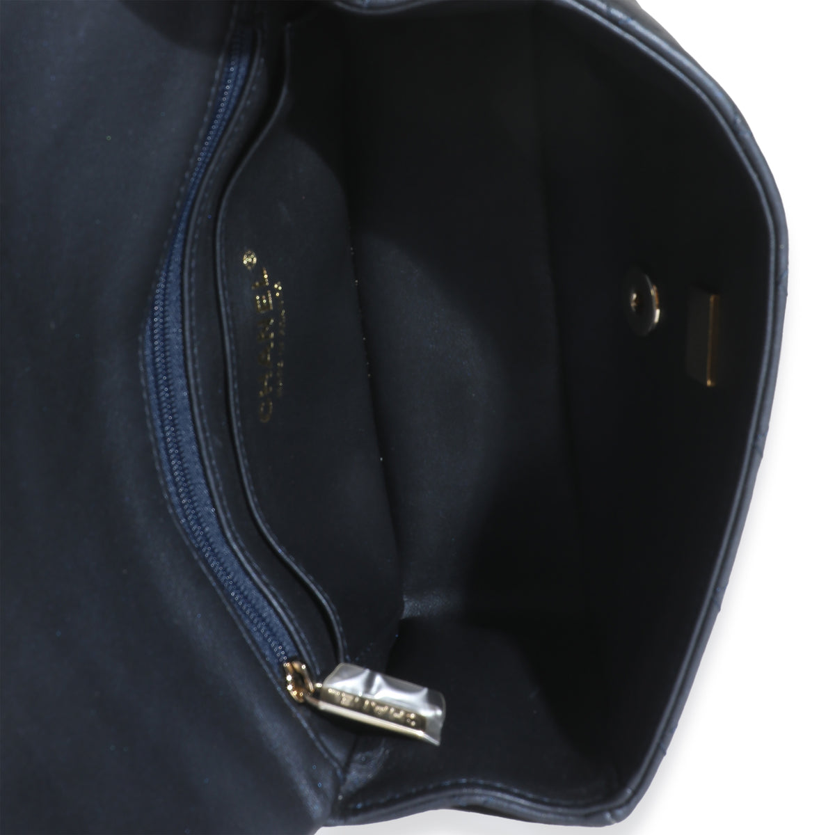 Navy Quilted Lambskin Mini Rectangular Top Handle