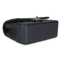 Navy Quilted Lambskin Mini Rectangular Top Handle