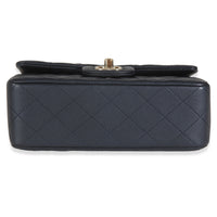 Navy Quilted Lambskin Mini Rectangular Top Handle